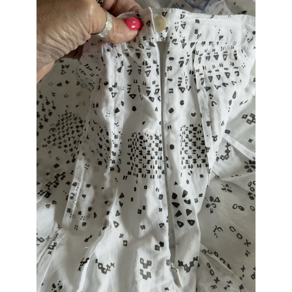 April Cornell Vintage 100% Cotton Midi Skirt B&W Geometric Design Size M - Picture 5 of 8